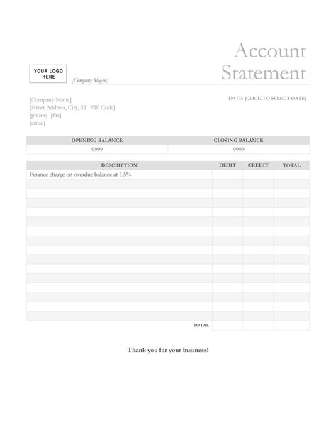 Printable Blank Bank Statement Pdf