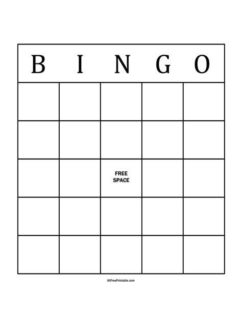 Printable Blank Bingo Games