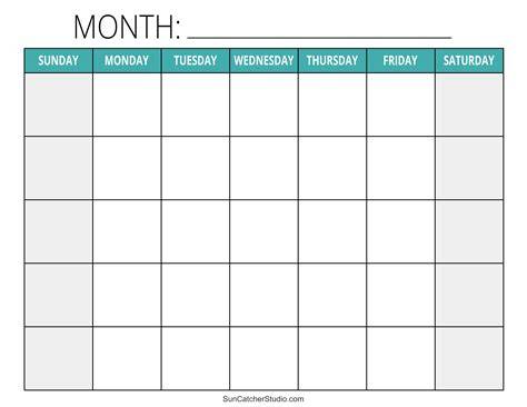 Printable Blank Calendar Template Pdf