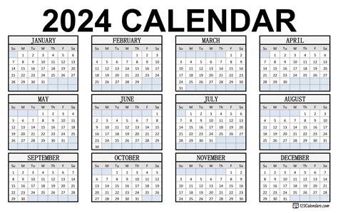 Printable Blank Calendars 2024
