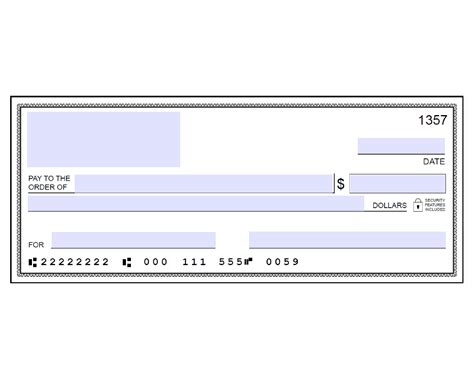 Printable Blank Check Template Free