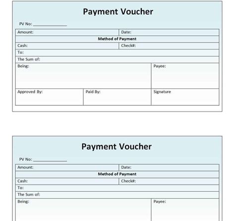 Printable Blank Check Voucher