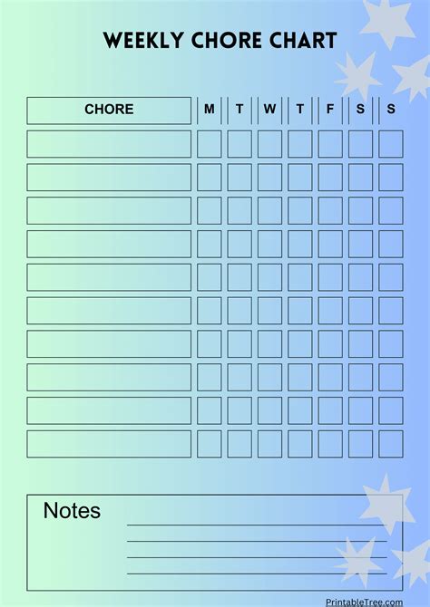 Printable Blank Chore Charts