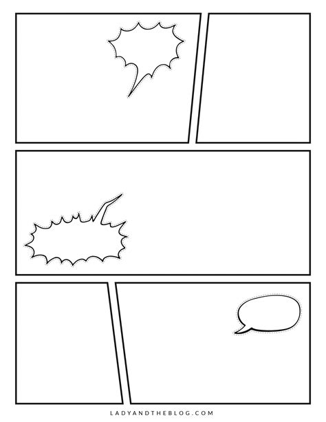 Printable Blank Comic Book Template