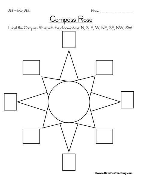 Printable Blank Compass Rose