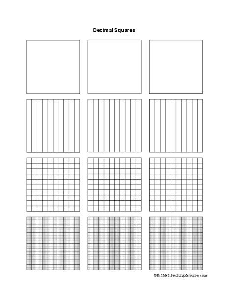 Printable Blank Decimal Squares