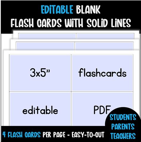 Printable Blank Flash Cards With Lines