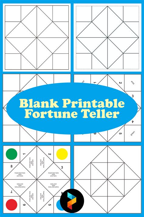 Printable Blank Fortune Teller Template