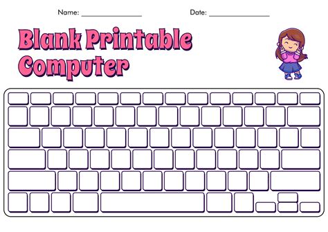 Printable Blank Keyboard Worksheet
