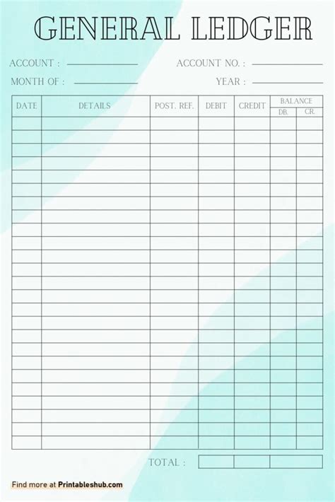 Printable Blank Ledger Pages
