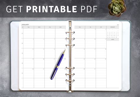 Printable Blank Lined Calendars