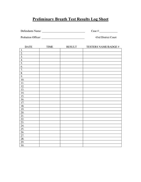 Printable Blank Logs Lists