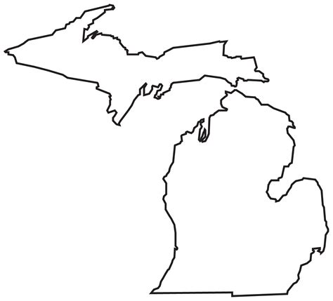 Printable Blank Map Of Michigan