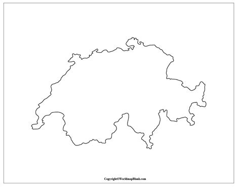 Printable Blank Map Switzerland