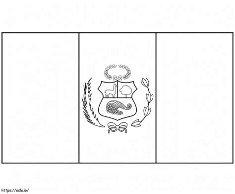 Printable Blank Outline Perus Flag