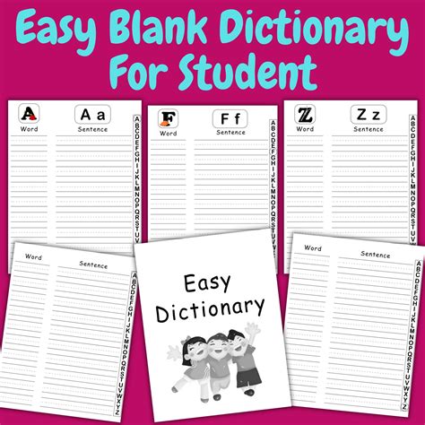 Printable Blank Prefix Dictionary Template