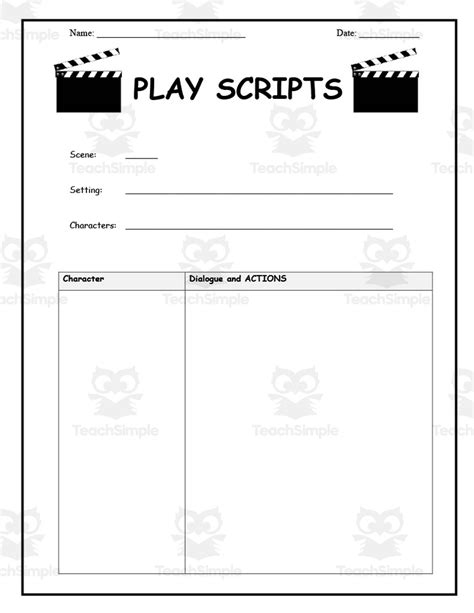 Printable Blank Script Template