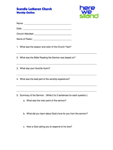 Printable Blank Sermon Outline Template