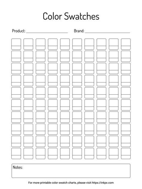 Printable Blank Swatch Charts