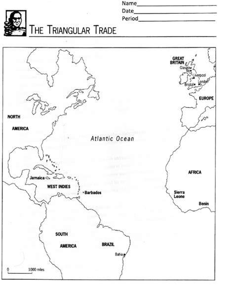 Printable Blank Triangular Trade Map For Students