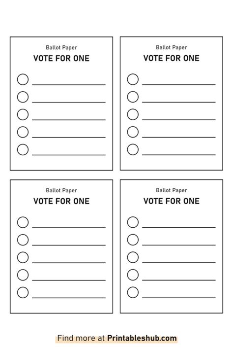 Printable Blank Voting Ballots