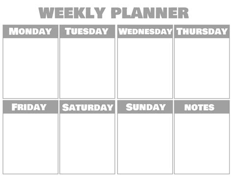 Printable Blank Week Schedule