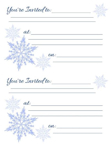 Printable Blank Winter Invitation Template