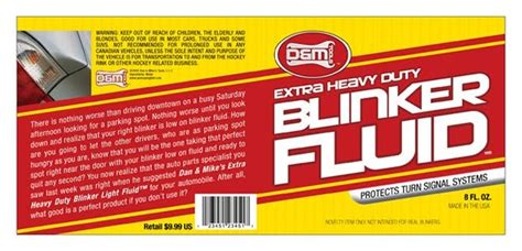 Printable Blinker Fluid Labels Images