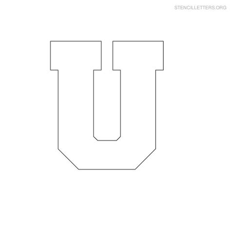 Printable Block Letter White U
