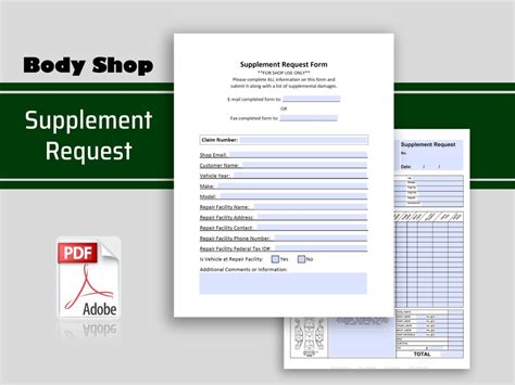 Printable Body Shop Supplement Request Form