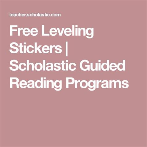 Printable Book Leveling Stickers Scholastic
