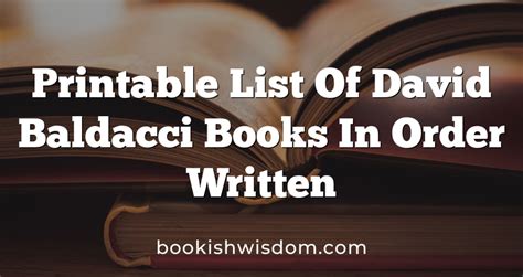 Printable Book List For David Baldacci