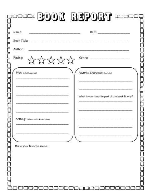 Printable Book Report Sheets Easy