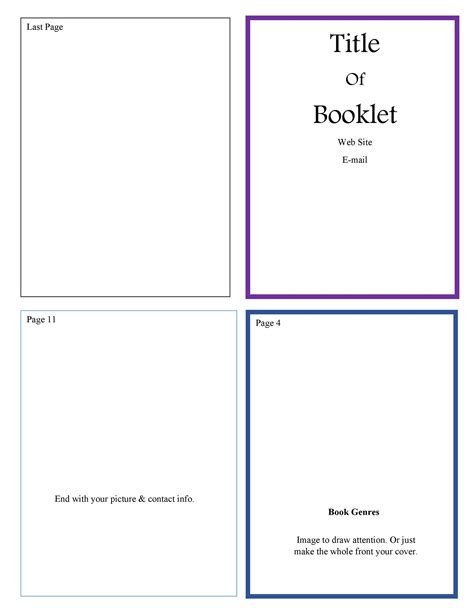 Printable Booklet Template Word