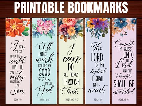 Printable Bookmark Bible Verses
