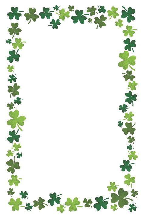 Printable Border Sheet Shamrocks