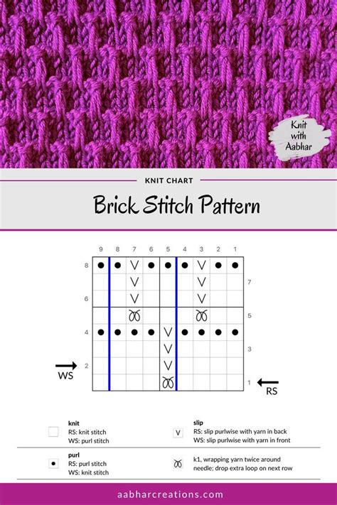 Printable Brick Stitch Knitting Pattern