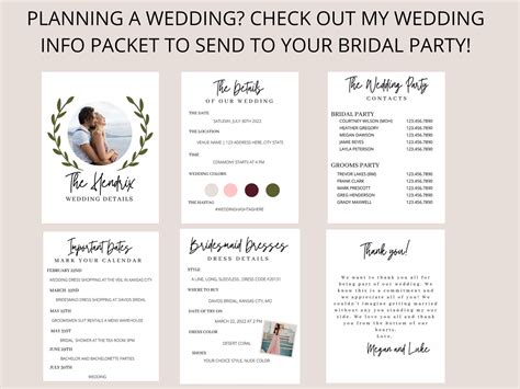 Printable Bridesmaid Information Sheet