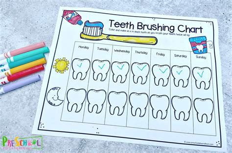 Printable Brushing Teeth Chart Fun Teeth Brushing Chart For Kid
