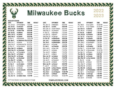 printable bucks schedule 2022 2023