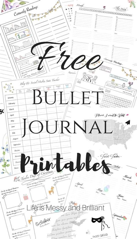 Printable Bullet Journal Words