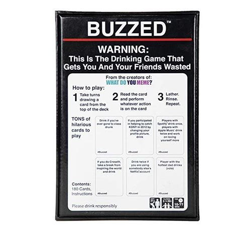 Printable Buzzed Drinking Game Cards Pdf