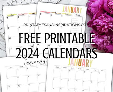 Printable Calendar Sheets 2024