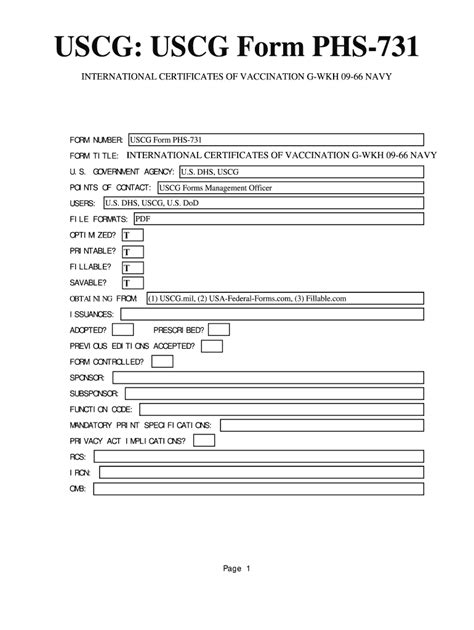 Printable Cdc Form 731
