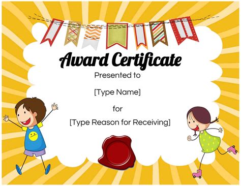 Printable Award Certificate for Kids Dorky Doodles