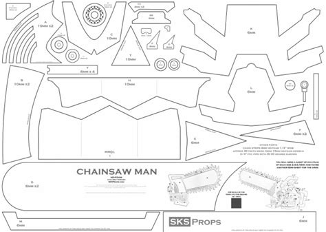 printable chainsaw template prop printable template