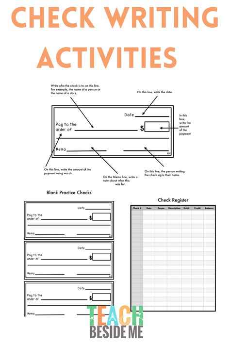 Printable Check Writing Activity