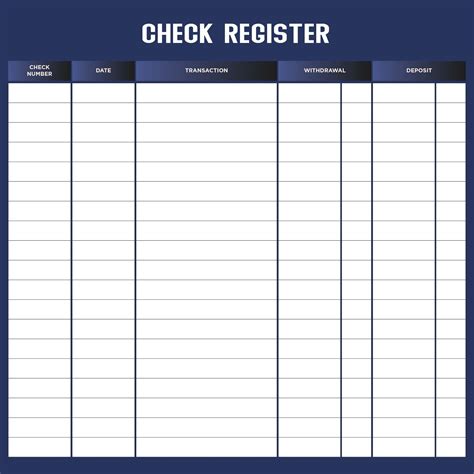 Printable Checkbook Register Worksheet