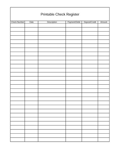 Printable Checking Account Unit