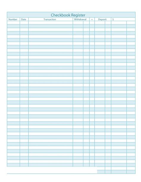 Printable Checking Register For Students